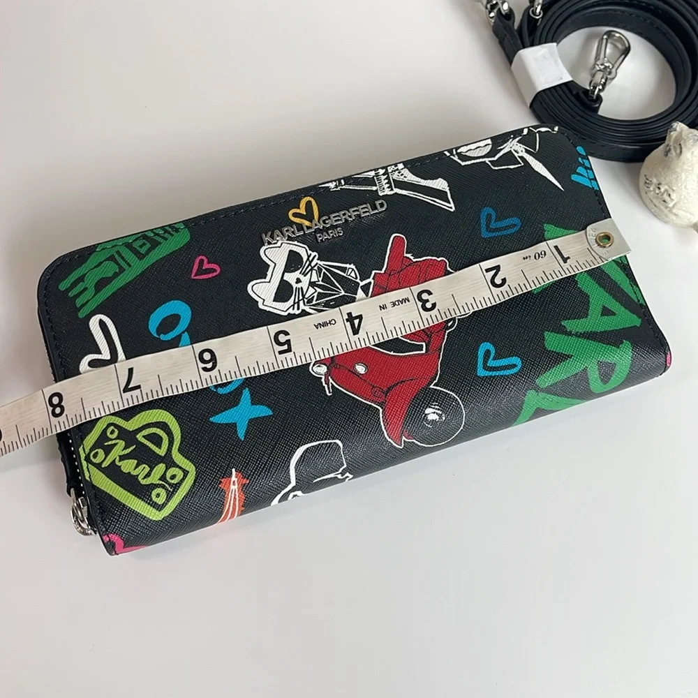 Karl Lagerfeld Paris Genuine Leather Wallet Crossbody